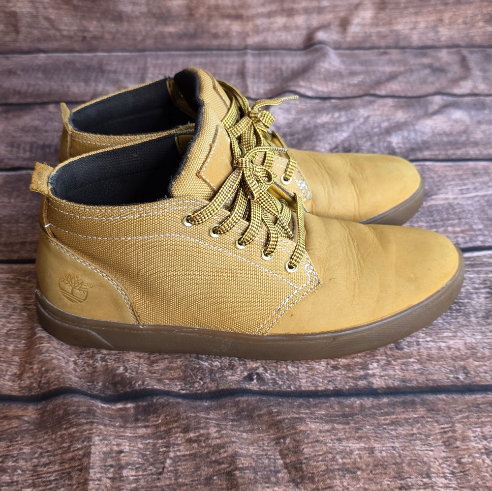 Timberland Men's Groveton Leather Fabric Chukka Boot Wheat Nubuck Size 7.5
